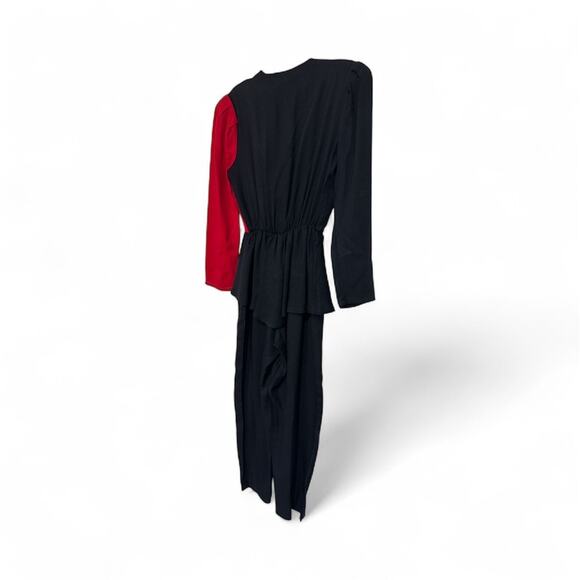 UNIQUE! VINTAGE MARISSA EMBELLISHED RUFFLED WAIST JUMPSUIT SZ S/M - Picture 4 of 6